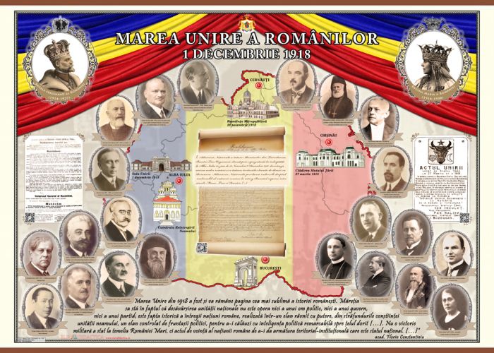Marea Unire A Romanilor De La 1918 Dim 1400x1000 Mm Eduvolt