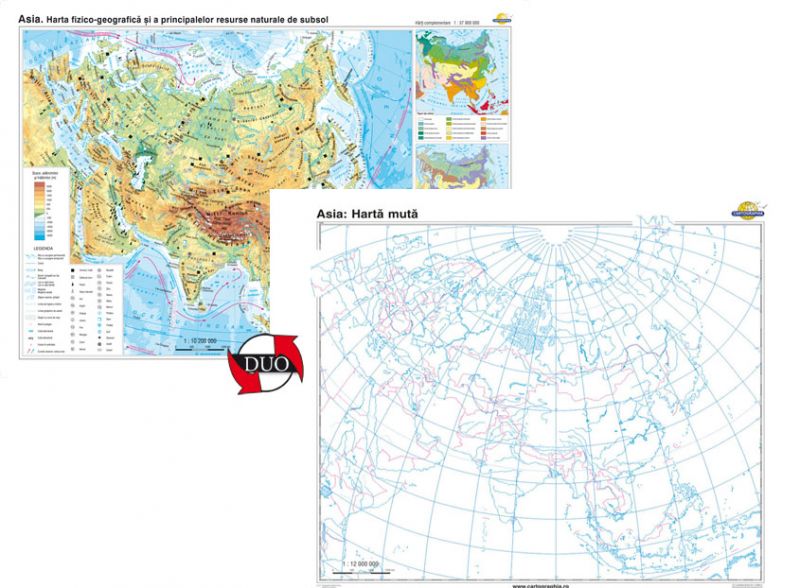 Asia Harta Fizico Geografică Si A Principalelor Resurse Naturale
