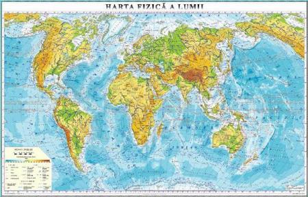 Harta fizică a Lumii -1400x1000 mm