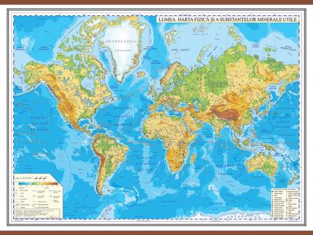 Harta fizică a Lumii -2000x1400 mm