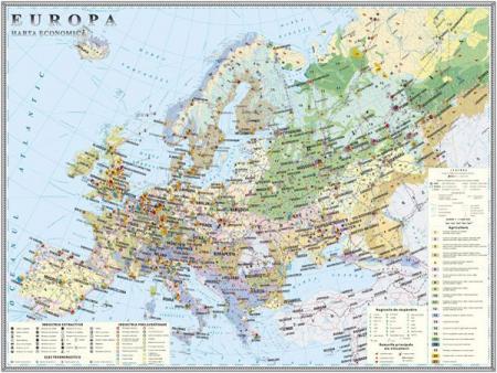 Europa. Harta economică - 1400x1000 mm