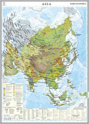 Asia. Harta economică - 1400x1000 mm