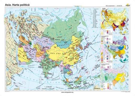 Asia. Harta politică - 1400x1000 mm