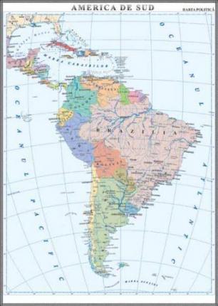 America de Sud. Harta Politică -1400x1000 mm