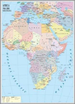 Africa. Harta politică  -1400X1000 mm