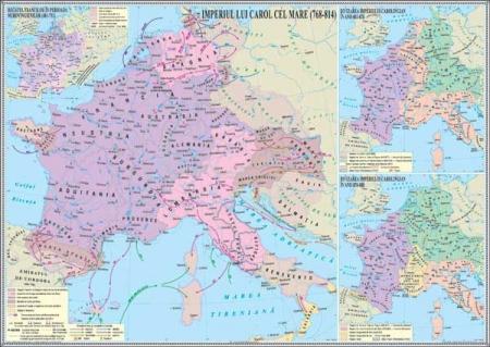 Imperiul lui Carol cel Mare (768-814)-1400x1000 mm