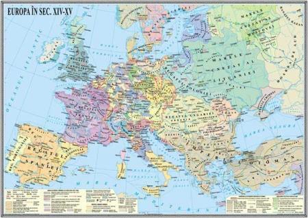 Europa în secolele XIV-XV - 1400x1000 mm
