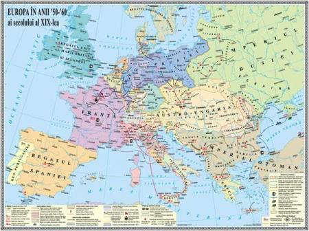 Europa în anii 50-60 ai secolului al XIX-lea -1400x1000 mm