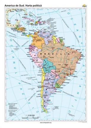 America de Sud: Harta politica -1600x1200 mm