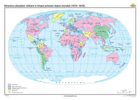 Dinamica alianţelor militare în timpul primului război mondial (1914-1918) -1400x1000 mm