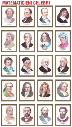 Matematicieni celebri (set de 20 portrete color, inramate, 285x385mm)