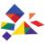 Tangram - Forme in 6 culori - Set de 210 buc