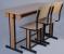 Set mobilier scolar dublu SAFIR - banca dubla si 2 scaune fixe